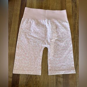 Pink leopard biker shorts
